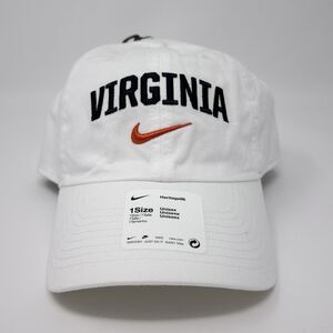 Nike UVA Virginia Cavaliers Hat White Dri-FIT Heritage86 Strapback Unisex OSFM